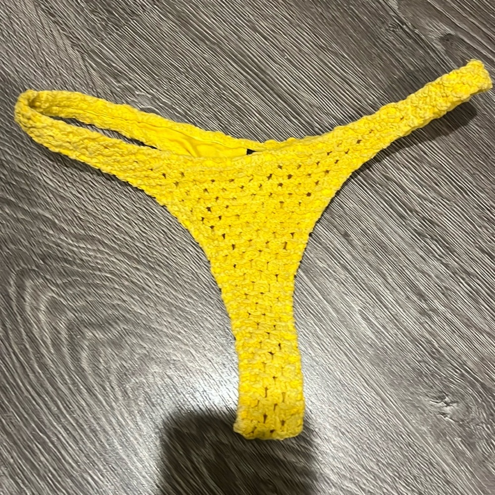 Triangl swimwear crochet yellow bikini bottoms